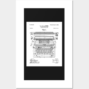 Typewriter Patent - Writer Editor Book Shop Decor Art - White Posters and Art